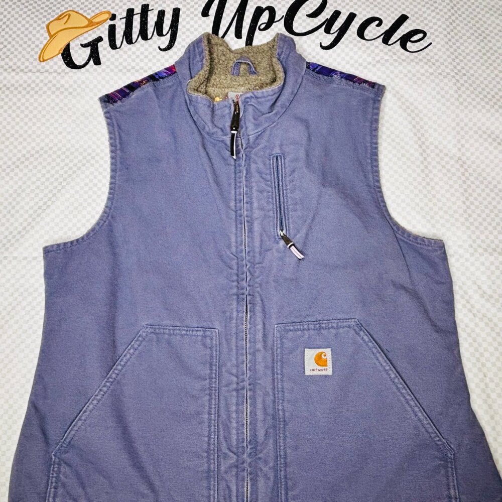 Rare Find! Look good coming & going! Upcycled Western Custom Dark lavender Carha - Picture 2 of 2